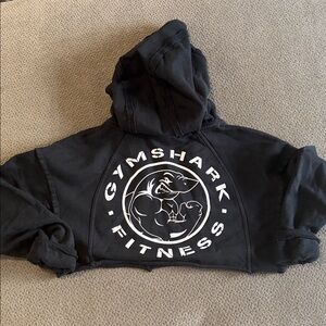 Gymshark Black extra cropped Hoodie